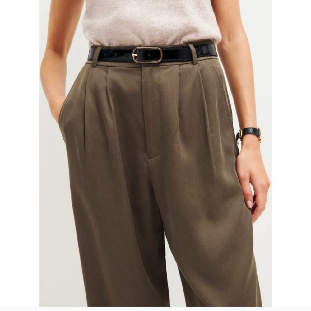 Reformation Mason woodland high rise trouser pants NWT - Picture 2 of 9